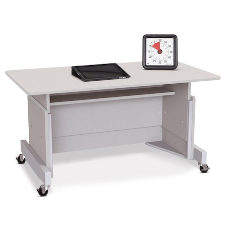 Jonti-Craft Rainbow Accents Apollo Single Computer Desk, Gray 3351JC000